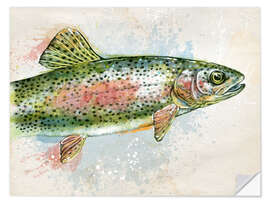 Naklejka na ścianę Splashing Rainbow Trout