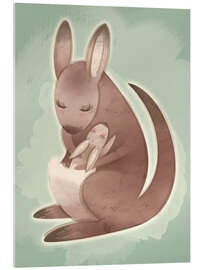 Stampa su vetro acrilico Mamma and baby kangaroo