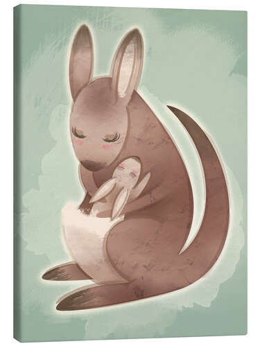 Canvas print Mamma and baby kangaroo