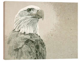 Wood print Bald Eagle Majestic
