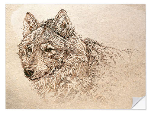 Selvklebende plakat The Gray Wolf