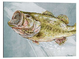 Tableau en aluminium Magnificent Largemouth Bass