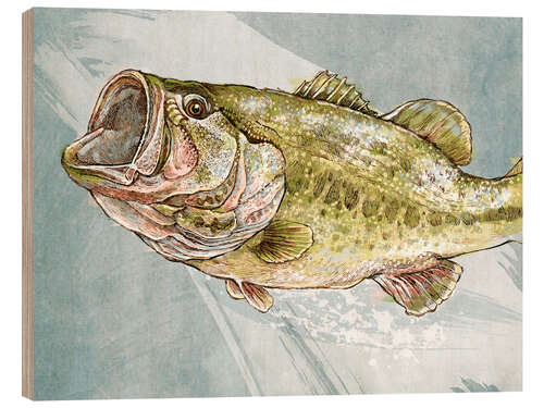 Wood print Magnificent Largemouth Bass