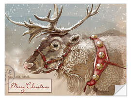Wandsticker Luftpost Weihnachtsrentier