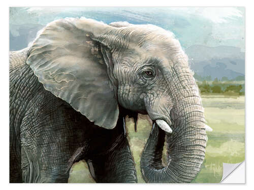 Sisustustarra African Elephant In The Savanna Wilds