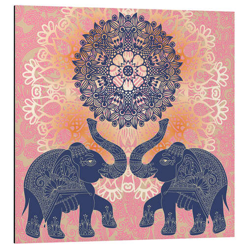 Aluminium print Elephant love