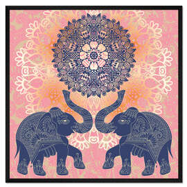 Gerahmter Kunstdruck Elefantenliebe