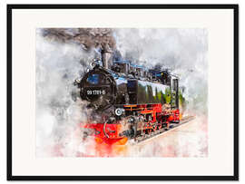 Gerahmter Kunstdruck VII K Neubau Lokomotive 99 1781 6, Rügensche BäderBahn, Rasender Roland