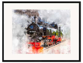 Plakat artystyczny premium w ramie VII K Neubau Lokomotive 99 1781 6, Rügensche BäderBahn, Rasender Roland