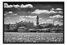 Gerahmter Kunstdruck Leuchtturm Warnemünde