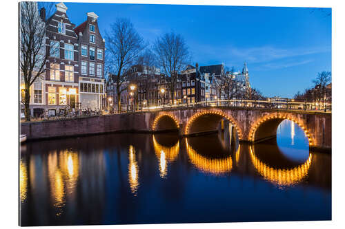 Gallery print Amsterdam Bridges at night