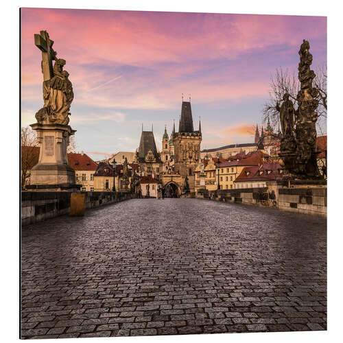 Tableau en aluminium Charles Bridge, Prague at sunrise