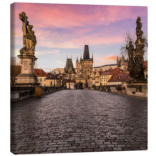 Canvas-taulu Charles Bridge, Prague at sunrise