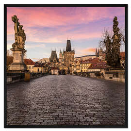 Gerahmter Kunstdruck Charles Bridge, Prague at sunrise