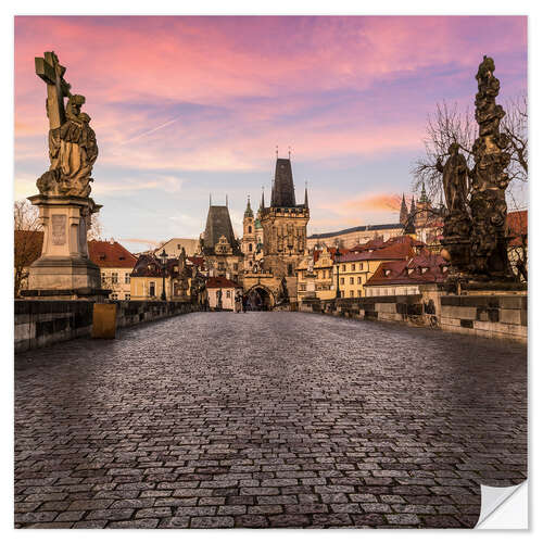 Wall sticker Charles Bridge, Prague at sunrise