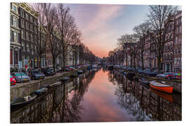 Foam board print Amsterdam Canals at Sunrise