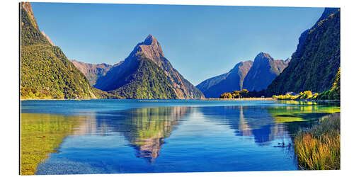 Quadro em plexi-alumínio Milford Sound Mitre Peak Reflection New Zealand