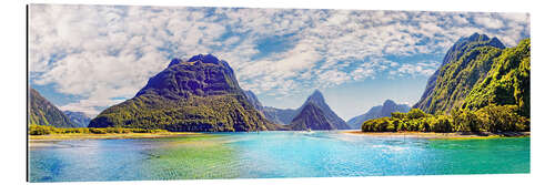 Quadro em plexi-alumínio Milford Sound Panorama New Zealand