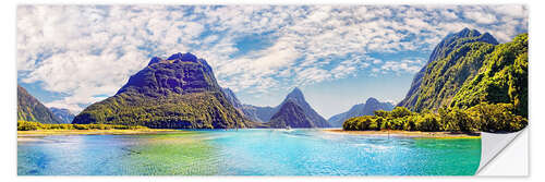 Sticker mural Milford Sound Panorama New Zealand