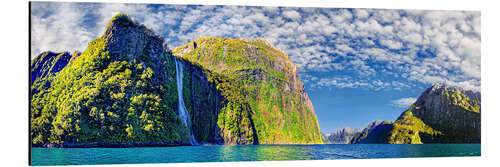 Aluminiumsbilde Milford Sound with Stirling Falls New Zealand