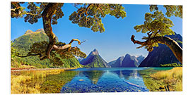 Tableau en PVC Vue sur le Milford Sound, Nouvelle-Zélande