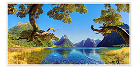 Wall print  Look in the Milford Sound New Zealand - Michael Rucker