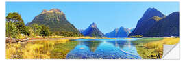 Sticker mural New Zealand Milford Sound Panorama