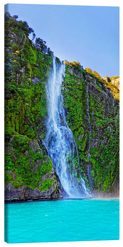 Canvas print New Zealand Milford Sound Stirling Falls