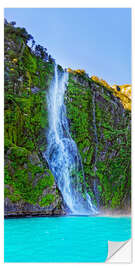 Sticker mural New Zealand Milford Sound Stirling Falls