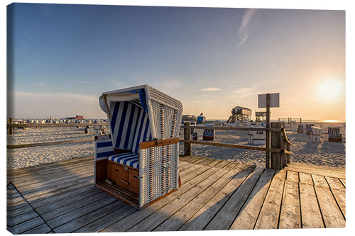 Quadro em tela Beach chair holiday on the North Sea coast