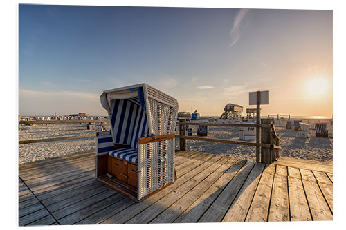 Foam board print Beach chair holiday on the North Sea coast