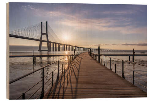 Wood print Ponte Vasco da Gama Lisbon