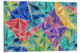 Tableau en aluminium Geometric Rainbow