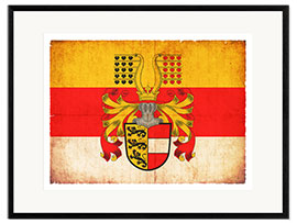 Kehystetty taidepainatus Flag of Carinthia in grunge style