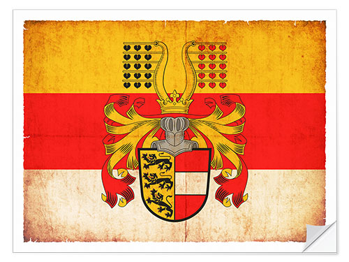 Sticker mural Flag of Carinthia in grunge style