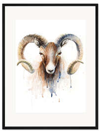 Gerahmter Kunstdruck Sternzeichen Widder