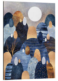 Aluminium print Little Land of Pebbles - Blue