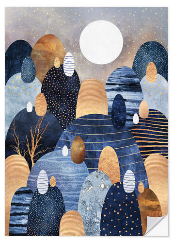 Wall sticker Little Land of Pebbles - Blue
