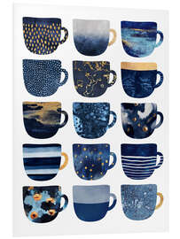 Tableau en PVC Jolies tasses de café bleues