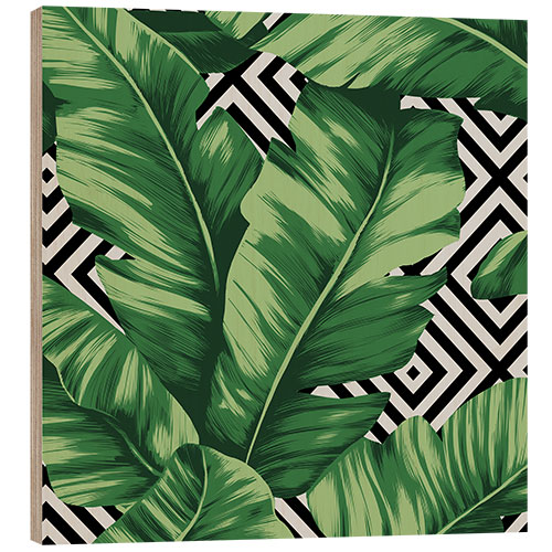 Wood print Banana leaf