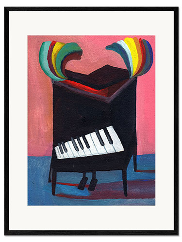 Innrammet kunsttrykk Rainbowpiano 1