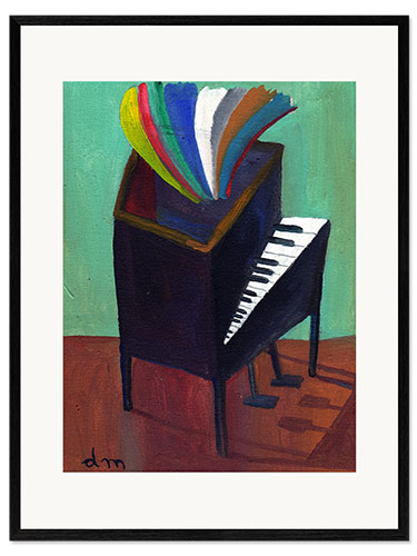 Ingelijste kunstdruk Rainbow piano