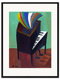 Impresión de arte enmarcada Rainbow piano
