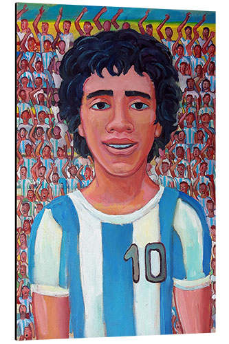 Aluminiumsbilde Maradona and the crowd