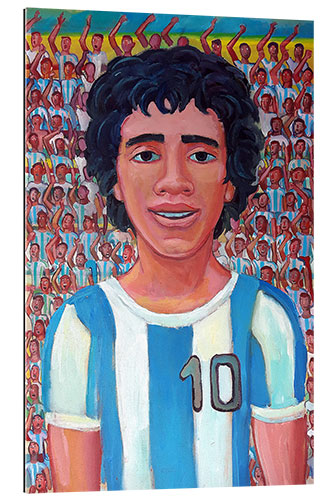 Quadro em plexi-alumínio Maradona and the crowd