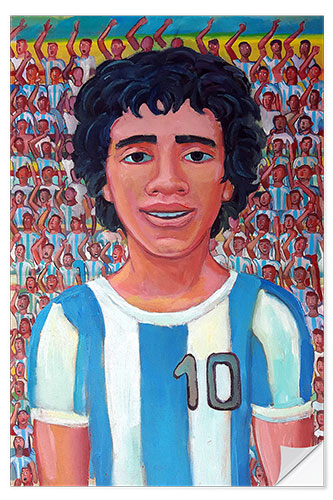 Sticker mural Maradona and the crowd