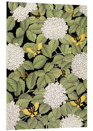 Foam board print Japanese floral design