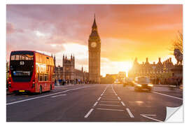 Selvklebende plakat Westminster Bridge, London