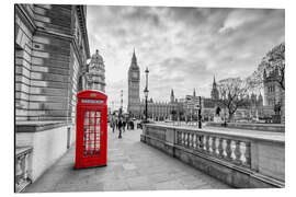 Aluminiumsbilde Red telephone box, London