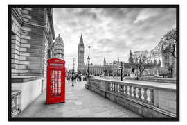 Gerahmter Kunstdruck Rote Telefonzelle, London